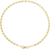 14K Yellow Gold .06 CT Natural Diamond Bezel-Set Link 7 1/2" Bracelet