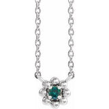Platinum Natural Alexandrite Beaded Youth 16" Necklace