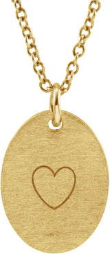 18K Yellow Gold Vermeil Be Posh® Engravable Oval Pendant