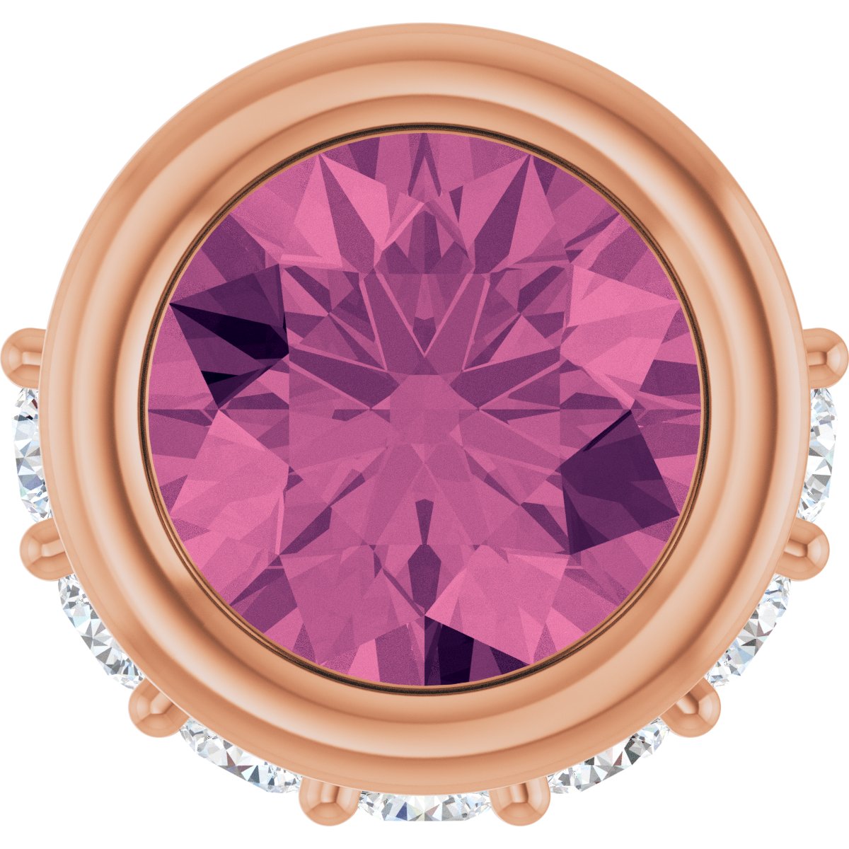 14K Rose Gold Natural Pink Tourmaline & 1/10 CTW Natural Diamond Pendant