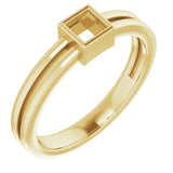 14K Yellow 3.25 mm Square Ring Mounting
