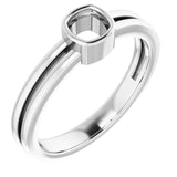 10K White 4 mm Cushion Ring Mounting