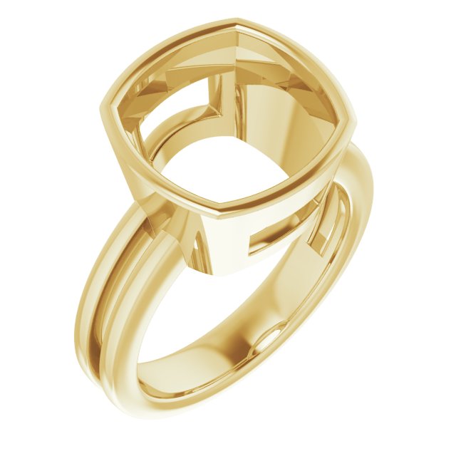 10K Yellow 11 mm Cushion Ring Mounting