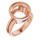 18K Rose 12 mm Round Ring Mounting