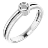 18K White 3.4 mm Round Ring Mounting