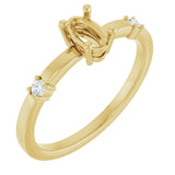 14K Yellow 6x4 mm Oval .05 CTW Natural Diamond Semi-Set Ring