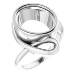 18K White 12x10 mm Oval Ring Mounting