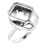 Sterling Silver 10x8 mm Emerald Ring Mounting