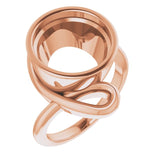10K Rose 12 mm Round Ring Mounting
