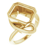 10K Yellow 11x9 mm Emerald Ring Mounting