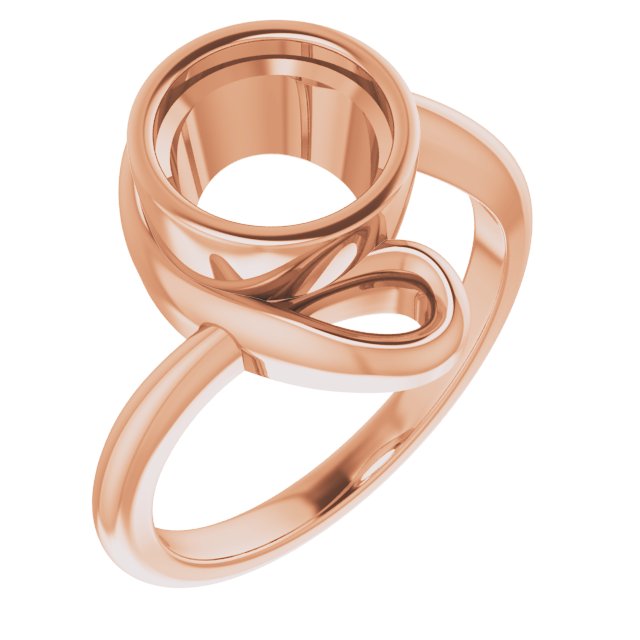 14K Rose 8 mm Round Ring Mounting