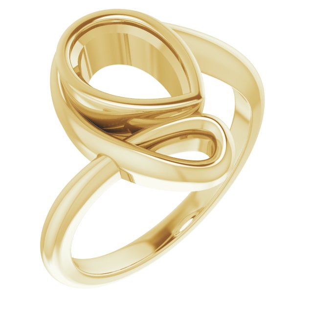 10K Yellow 9x6 mm Pear Ring Mounting