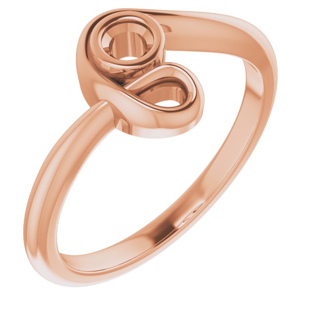 14K Rose 3 mm Round Ring Mounting