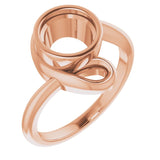 10K Rose 7.4 mm Round Ring Mounting