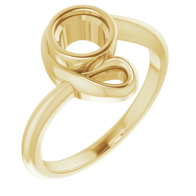 10K Yellow 5.5 mm Round Ring Mounting