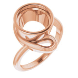 10K Rose 10 mm Round Ring Mounting
