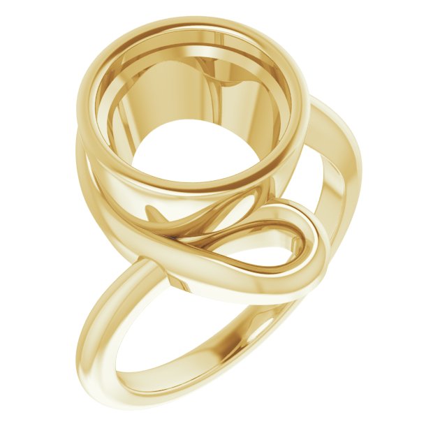 10K Yellow 10 mm Round Ring Mounting