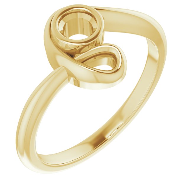 10K Yellow 3.75 mm Round Ring Mounting