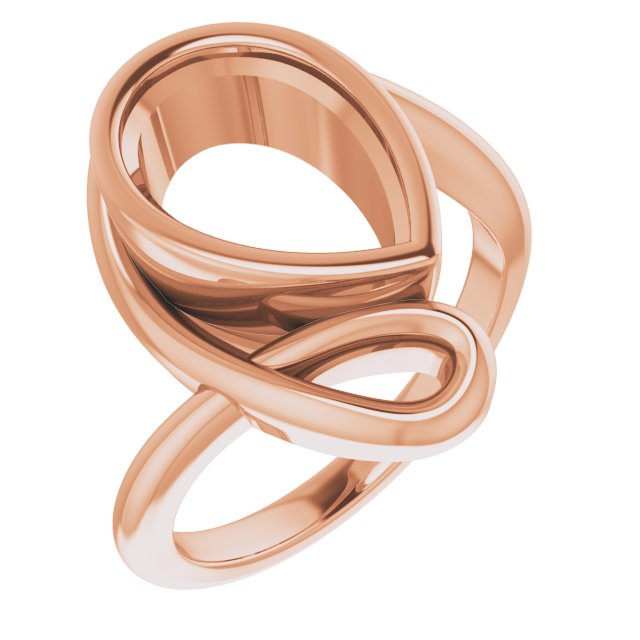 10K Rose 12x8 mm Pear Ring Mounting