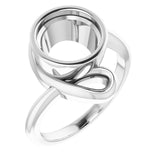 14K X1 White 9 mm Round Ring Mounting
