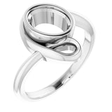 18K White 8x6 mm Oval Ring Mounting