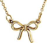 18K Yellow Gold Vermeil Tiny Posh® Knotted Bow 16-18" Necklace