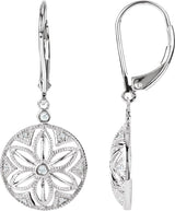 Granulated Filigree Lever Back Earrings