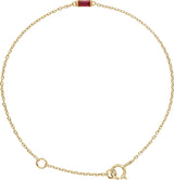 14K Yellow Gold Straight Baguette Natural Ruby 6 1/2-7 1/2" Bracelet