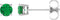 14K White Gold 4 mm Lab-Grown Emerald Earrings