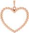 14K Rose Gold Beaded Heart Pendant