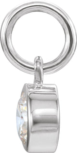 14K White Gold Posh Mommy® Imitation Diamond Charm/Pendant