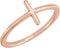14K Rose Gold Sideways Cross Ring