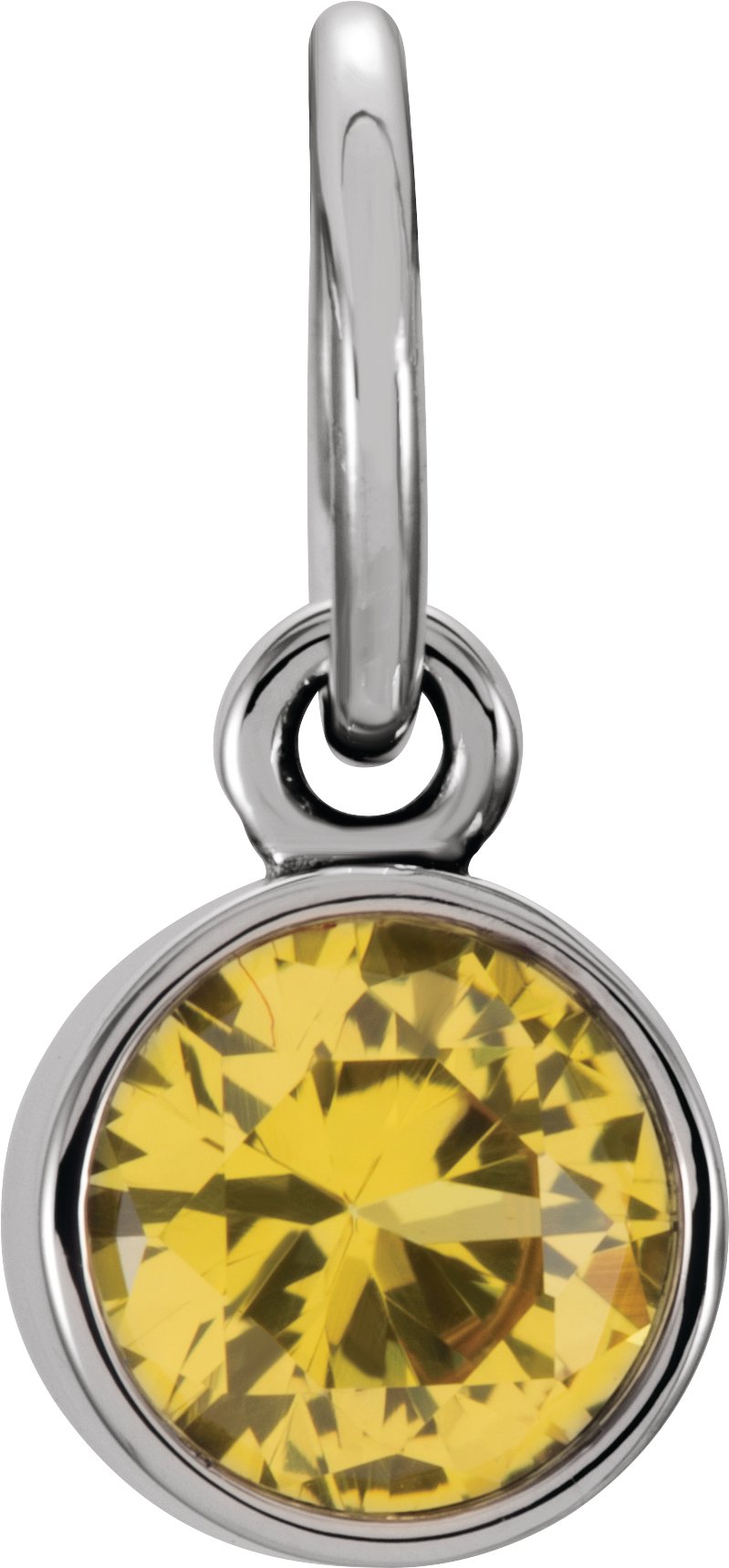 Sterling Silver Posh Mommy® Imitation Citrine Charm/Pendant