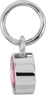 14K White Gold Posh Mommy® Imitation Ruby Charm/Pendant