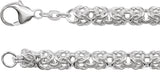 Sterling Silver 6 mm Byzantine 7" Chain