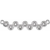 14K White Bezel-Set Bar Necklace Center