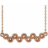 14K Rose Bezel-Set Bar 16-18" Necklace Mounting