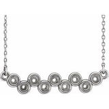 14K White Bezel-Set Bar 16-18" Necklace Mounting