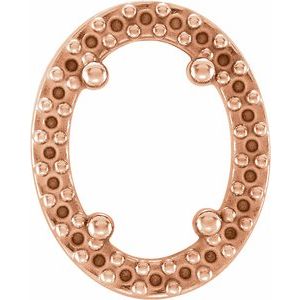 14K Rose 7x5 mm Oval Halo-Style Slide Pendant Mounting