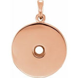 14K Rose 3 mm Round Disc 16-18" Necklace Mounting