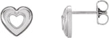 14K White Gold Heart Earrings