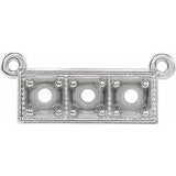Sterling Silver 3 mm Round Three-Stone Granulated Bar Necklace Center