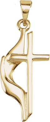 10K Yellow Gold Methodist Cross Pendant