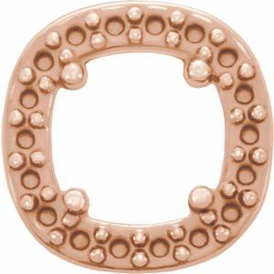 14K Rose 5 mm Cushion Center Pendant Mounting