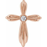 14K Rose .06 CTW Natural Diamond Cross Pendant
