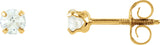 Round 4-Prong Youth Stud Earrings