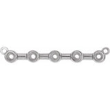 10K White 2 mm Round Bezel-Set Bar Necklace Center