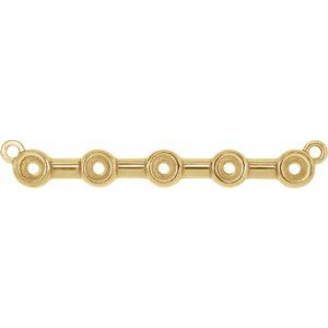 10K Yellow 2 mm Round Bezel-Set Bar Necklace Center