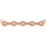 14K Rose 2 mm Round Bezel-Set Bar Necklace Center
