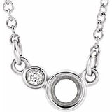 Platinum 3 mm Round .02 CTW Natural Diamond Semi-Set 16" Necklace